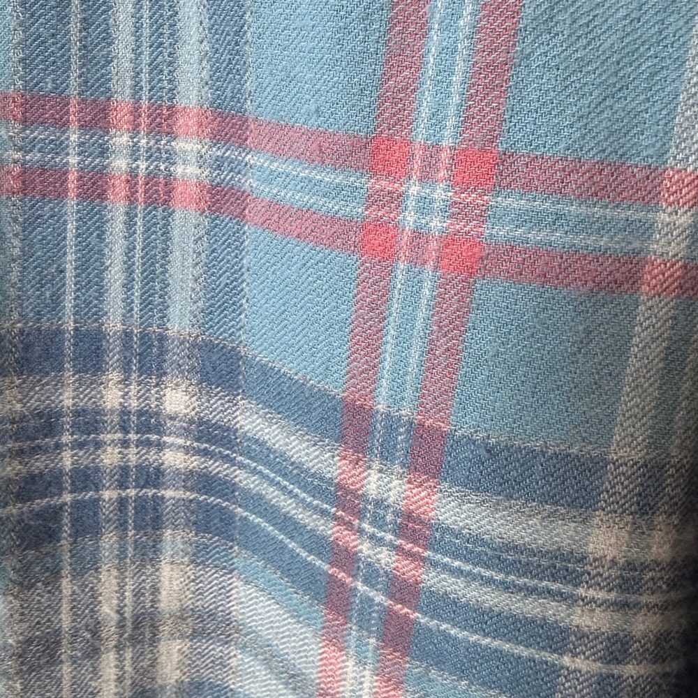 Faherty Cotton Flannel Button Down Collared Mens Shirt (XXL) Blue Lightweight - Picture 3 of 11